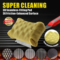 GRILLART Grill Brush Bristle Free. SteamWizards BBQ Replaceable Cleaning Head, Unique Seamless-Fit Scraper Tool for Cast Iron/Stainless-Steel Grates, Safe Barbecue Grill Cleaner-Red