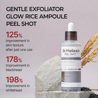 Peel Shot Glow Black Rice Ampoule - Soft Exfoliating Scrub & Blackhead Remover 80ml - Cart Shape