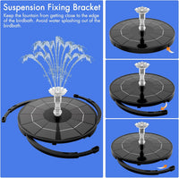AISITIN 3.5W Solar Fountain Pump for Water Feature Outdoor DIY Solar Bird Bath Fountain with Multiple Nozzles, Solar Powered Water Fountain for Garden, Ponds, Fish Tank and Aquarium