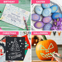 Stocking Stuffers, Outline Glitter Markers, Stocking Stuffers for Teen Girl Gifts Trendy Stuff, 12 Shimmer Markers Outline Pens for Art Supplies for Kids 9-12, Gifts for 4-12 Year Old Girls
