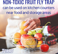 Terro Fruit Fly Traps for Indoors (4 Pack) + 180 Days of Lure Supply