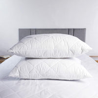 Adam Home Pillows 2 Pack Hotel Quality with Quilted Cover Hypoallergenic & Dust Mite Resistant Filling – Ideal for Stomach, Back and Side Sleepers Down Alternative Hotel Pillows