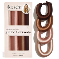 Kitsch Satin Hair Curlers, Heatless Curling Rod - Jumbo Flexi Rod, Heatless Hair Curler - Hair Curlers to Sleep In - No Heat Overnight Curls - For All Hair Types and Texture - 4pcs Rosewood