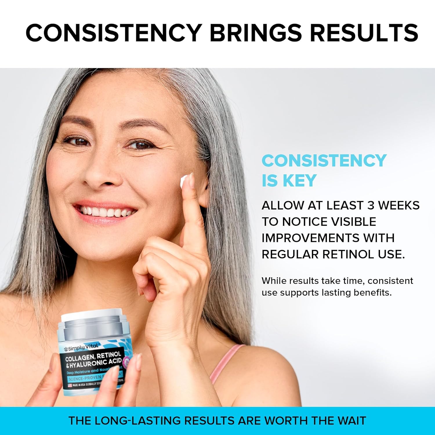 SimplyVital Anti-Aging Collagen, Retinol & Hyaluronic Face Cream – 1.7 fl.oz. - Cart Shape