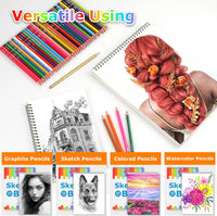9" x 12" Sketch Book, 2-Pack 50 Sheets Spiral Bound Art Sketchbook, Acid Free Artist Drawing Book Paper, Art Supplies for Adults Kids, Craft Activities, Sketch Paper for Drawing Coloring Sketching