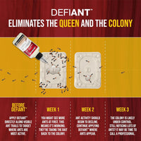Catchmaster DEFIANT Premium Liquid Ant Killer, 1-Year Supply, Kills the Queen and Colony, No Mess Precision Bottle, Reusable Ant Traps Indoor & Outdoor, Pest Control Traps, Made in USA