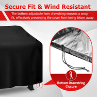 iCOVER Grill Cover, 58 inch BBQ Grill Cover for Outdoor Grill, Anti-UV & Fade Resistant Gas Grill Cover, Waterproof Barbecue Grill Covers for Weber, Char-Broil, Nexgrill and More, Black