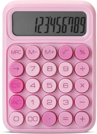 Mr. Pen Mechanical Switch Calculator - 12 Digit Large LCD Display, Pink with Big Buttons