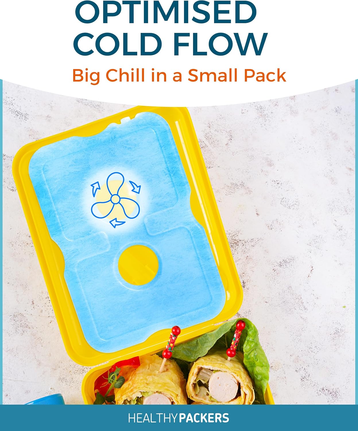 Healthy Packers Slim Ice Packs for Lunch Boxes & Coolers – Reusable, Long-Lasting Freezer Packs for Travel, Beach, Camping, and Office Use (Set of 4)