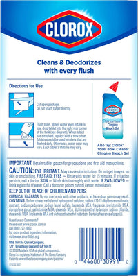 Clorox Ultra Clean Toilet Tablets Bleach & Blue, Rain Clean Scent, 2.47 Ounces Each, 4 Count (Package May Vary)