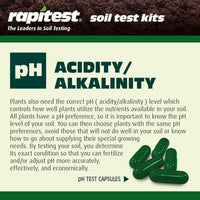 Rapitest Soil Test Kit for Gardens, Vegetables, Flowers and Lawns. USA designed and assembled soil tester completely, quickly and accurately measures/analyzes soil pH acidity and garden nutrients.