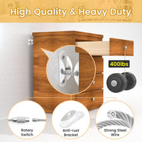Furniture Anchors (10 Pack) for Baby Proofing, Furniture Straps Anti Tip Furniture Anchor Securing 400 lbs/Keep Baby Pet Safety from Falling Furniture, Metal White Earthquake Straps