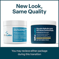 QRxLabs Salicylic & Glycolic Acid Pads (2% Salicylic & 10% Glycolic) - Acne Pads for Face & Bacne with Vitamins B5, C & E, Calendula & Green Tea - Face Exfoliator - 50 Count Jar