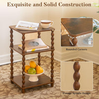Side Table, Small End Table with Storage Shelf, Modern Bedside Table Night Stand for Living Room, Bedroom, Office and Small Spaces (Rustic Brown)