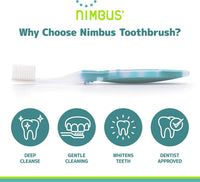 Nimbus Extra Soft Toothbrushes (Compact Size Head) Periodontist Design Tapered Bristles for Sensitive Teeth and Receding Gums, Individually Wrapped Plaque Remover Toothbrush (5 Pack, Colors May Vary)
