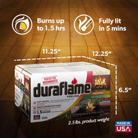 Duraflame 2.5-lb 1.5-Hour Burn Indoor/Outdoor Firelog (12-Count) - Perfect Fire-Log Substitute for Your Fireplace, Great for a Campfire, Chimney-Safe, Easy to Use, Fast Lighting with Starter (2 Items)