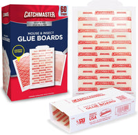 Catchmaster Pro Strength Mouse & Insect Glue Boards 60pk Traps Indoor for Home, Adhesive Bug Catcher, Rat & Rodent Sticky Trap, Non Toxic Bulk Pre-Baited Glue Traps, Pet Safe House Pest Control
