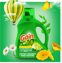 Gain Liquid Laundry Detergent, Original Scent, 154 fl oz, 107 Loads, Freshness + Odor Fighting, High Efficiency Washing Machine Liquid Cleaning Soap