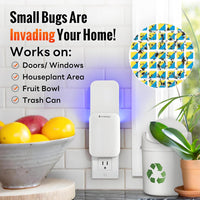 Mosalogic Fruit Fly Traps for Indoors Gnat Trap for House Indoor-600 Sqft Protection Area UV Fly Insect Trapper for Fruit Flies，Gnat，Mosquito，and Other Flying Insect Plug in Bug Killer White