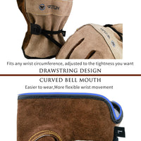 Leather Work Gloves for Men or Women. Large Glove for Gardening, Tig/Mig Welding, Construction, Chainsaw, Farm, Ranch, etc. Cowhide, Cotton Lined, Utility, Firm Grip, Durable. Coffee-grey L