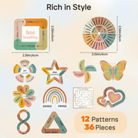 Sensory Strips for Anxiety Calming Stickers, 36Pcs 2 Textured for Mood Calming, Breathing Mindfulness Fidget Sticker for Kids, Anxiety Relief at Office & Classroom Desk