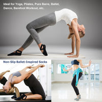 Ozaiic Yoga Socks for Women Non-Slip Grips & Straps, Ideal for Pilates, Pure Barre, Ballet, Dance, Barefoot Workout