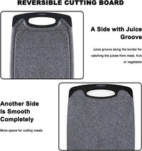 Cutting Boards for Kitchen, Large-Small Cutting Board Set of 3, Dishwasher Safe, Juice Groove, Easy Grip Handle, Non-Slip Rubber Cutting Board