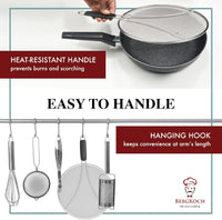 BergKoch Splatter Screen for Frying Pan - 13 Inch Stainless Steel Grease Splatter Guard - Cover Oil Splash when Sizzling Bacon, Cooking Fried Chicken or Popcorn