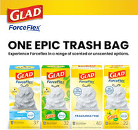 Glad ForceFlex Tall Kitchen Trash Bags, 13 Gal, Fragrance Free, 110 Ct (Package May Vary)