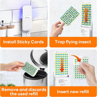 Mosalogic Fruit Fly Traps for Indoors Gnat Trap for House Indoor-600 Sqft Protection Area UV Fly Insect Trapper for Fruit Flies，Gnat，Mosquito，and Other Flying Insect Plug in Bug Killer White