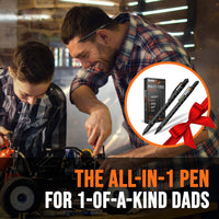 RAK Multitool Pen Gifts for Men, 2-Pack 11 in 1 Multitool Pen Set, Tech Cool Gadgets Stocking Stuffer Holiday Gifts for Dad, Husband, Grandpa, Him, EDC Tactical Pen Tool, Gift-Ready Box