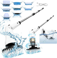 Airlovers Electric Spin Scrubber 2025 - Upgraded Power Scrubber with 3 Angle Adjustments & 8 Replaceable Brush Heads | Ideal for Floors & More