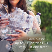 BRITA Marella Water Filter Jug Graphite (2.4L) Starter Pack incl. 3x MAXTRA PRO Pure Performance cartridge - fridge-fitting jug with digital LTI and Flip-Lid - now in sustainable Smart Box packaging