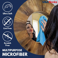 USANOOKS Microfiber Cleaning Cloth Grey - 12 Pcs (12.5"x12.5") - High Performance - 1200 Washes, Ultra Absorbent Microfiber Towel Weave Grime & Liquid for Streak-Free Mirror Shine - Car Washing Cloth