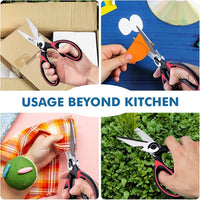 Magnificent Kitchen Scissor, Heavy Duty Scissors for Kitchen Use with Safety Cover & Soft Grip & Multi-Functional Utility Scissors, Shears for Meat Poultry Herbs Cutting, Bottle Jar Opener