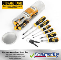 Amartisan 10-Piece Magnetic Screwdrivers Set, 5 Phillips and 5 Slotted Tips Professional Cushion Grip Screwdriver Set