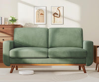 Vesgantti 68" Loveseat Sofa - Green, Comfy Corduroy with Spring Cushion, Solid Wood Frame, Modern Deep Seat, Bedroom & Living Room, Office Couch