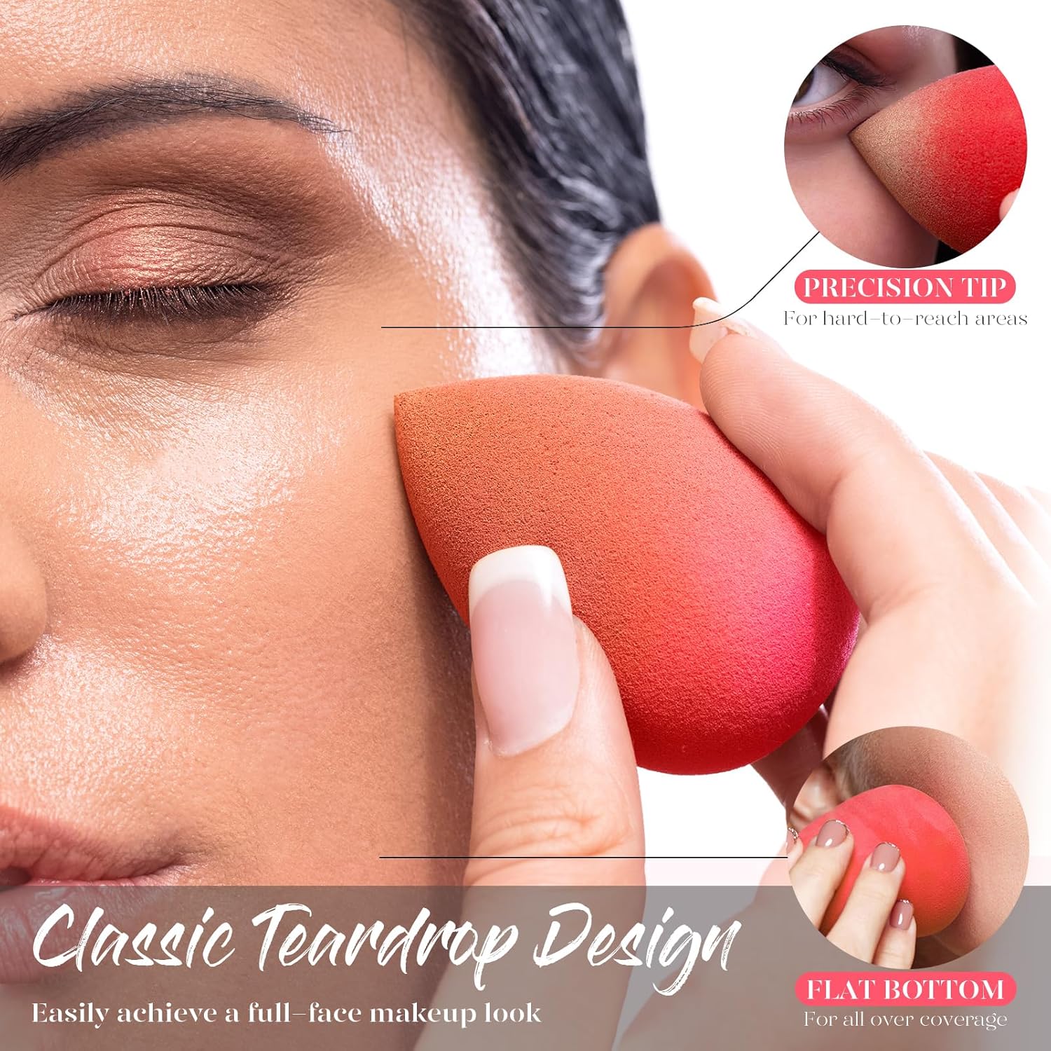 5 Pcs Latex-Free Makeup Sponge Set for Blending Foundation, Liquid, Cream & Powder - Cart Shape