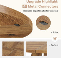 Tribesigns Farmhouse Dining Table, 47 Inch Round Dinner Table for 4, Rustic Round Dining Room Table for Home Dining Room Living Room (Wood)