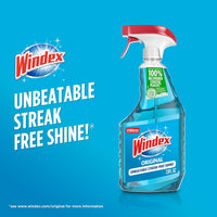 Windex Glass and Window Cleaner Spray Bottle, Packaging Designed to Prevent Leakage and Breaking, Surface Cleaning Spray, Original Blue Scent, 23 Fl Oz