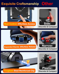 Qifutan Dash Mounted Holders Phone Holders for Your Car Phone Mount for Car Windshield Dashboard Air Vent Universal Desk Mounts Hands Free Automobile Cell Phone Holder Fit for iPhone Smartphone