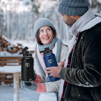 HydroPal Vacuum Insulated Stainless Steel Water Bottle, 1200ml/1000ml/750ml- 2 Lids (Straw Lid and Spout Lid), 2 Straws Water Bottle for 12 Hours Hot & 24 Hours Cold Drinks, Great for Work, Travel