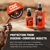 Ben's 100 Tick & Insect Repellent - Alcohol-Free DEET Insect Repellent Pump Spray - Offers 10 Hours of Protection for Adults & Children -3.4 Fl Oz (2 Pack)