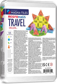 MAGNA-TILES microMAGS Travel Set Deluxe 55-Piece Magnetic Construction Set, The Original Magnetic Building Brand