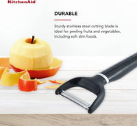 KitchenAid Y Peeler with Ergonomic Handle and Single Edge Blade – Dishwasher Safe with Protective Cover