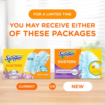 Swiffer Dusters Refill for Cleaning, Feather & Microfiber Duster Disposable Alternative, for Dusting Furniture, Blinds, Ceiling Fans, Walls, Helps Remove Allergens, Lavender, 18ct