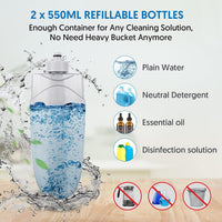 Spray Mops for Cleaning Floors - BPAWA Microfibre Floor Mop Flat Dry Wet Use for Hard Wood Laminate Vinyl Tile Wooden Floor Cleaning, Dust Mop with 2Pcs 550ML Spray Bottle and 4 Reusable Washable Pads