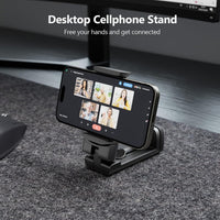 MiiKARE Airplane Travel Essentials Phone Holder, Universal Handsfree Phone Mount for Flying with 360 Degree Rotation, Accessory for Airplane, Travel Must Haves Phone Stand for Desk, Tray Table