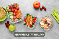 MCIRCO 24-Piece Glass Food Storage Containers with Snap Locking Lids, Glass Meal Prep Containers Set, Airtight Lunch Containers, Microwave, Oven,Freezer and Dishwasher Friendly