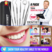 G.CATACC Dental Tools, Dental Pick Teeth Cleaning Tools Hygiene Kit, Plaque Remover for Teeth, Professional Stainless Steel Tooth Scraper Plaque Tartar Cleaner - with Case